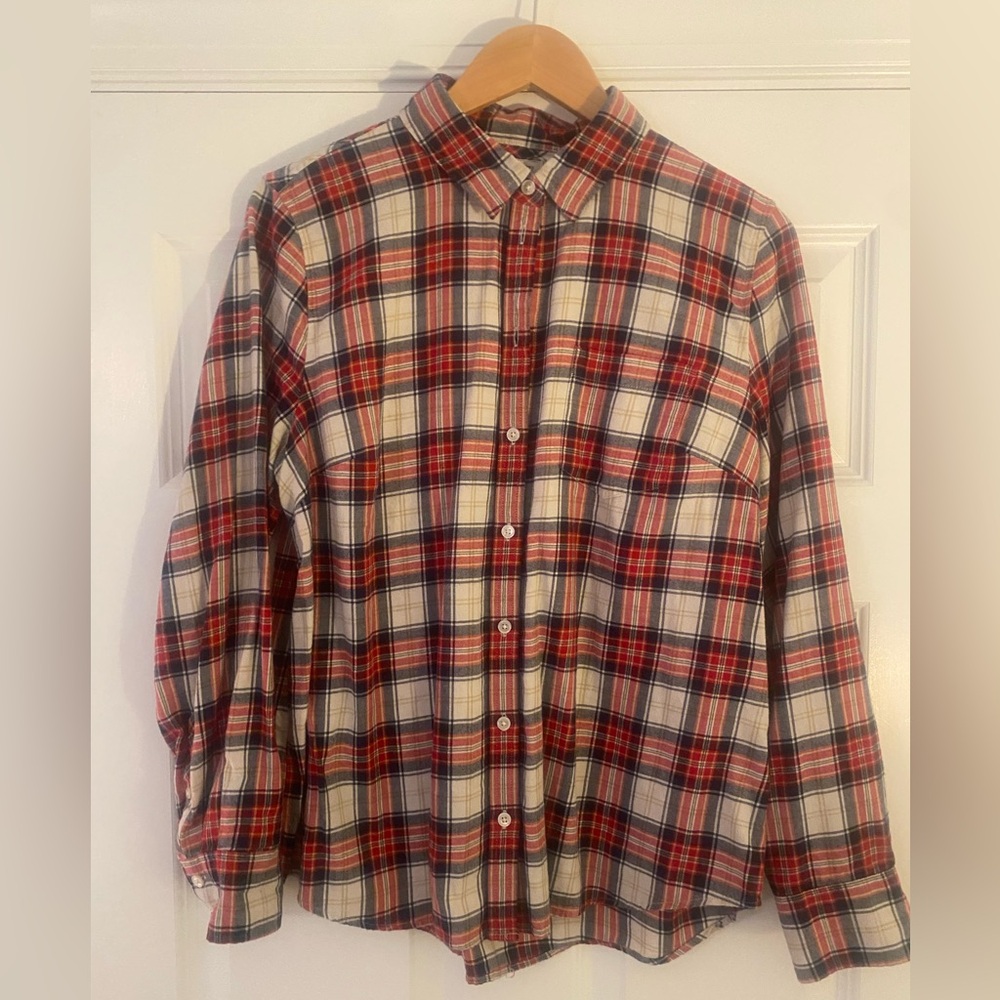 Classic Red Plaid Women's Cotton Shirt